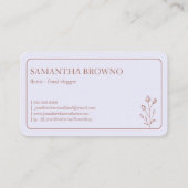 Carte De Visite Fleur encadrée botanique (Dos)