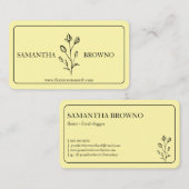 Carte De Visite Fleur encadrée jaune (Devant / Derrière)