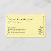 Carte De Visite Fleur encadrée jaune (Dos)
