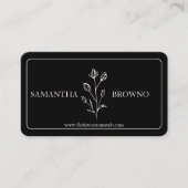 Carte De Visite Fleur encadrée noire (Devant)