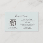 Carte De Visite Fleur Et Brouillard Mauve Transparent (Dos)