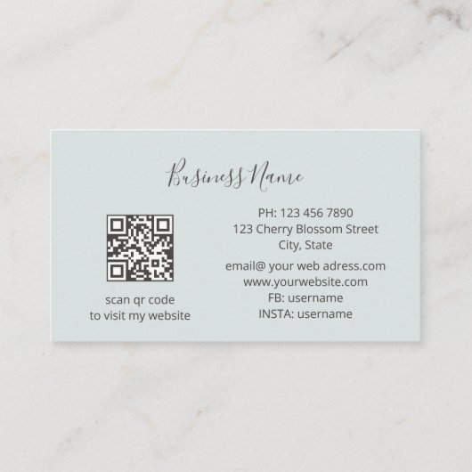 Carte De Visite Fleur Et Brouillard Mauve Transparent (Dos)