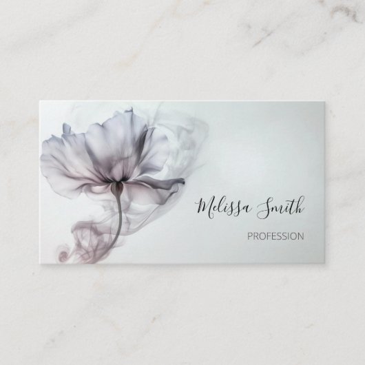 Carte De Visite Fleur Et Brouillard Mauve Transparent (Devant)