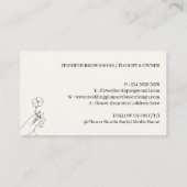 Carte De Visite Fleur Feminine Événement ivoire Beige (Dos)