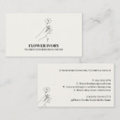 Carte De Visite Fleur Feminine Événement ivoire Beige (Devant / Derrière)