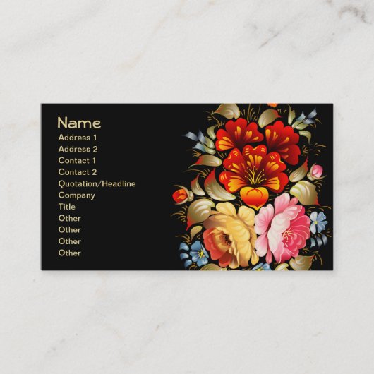 Carte De Visite Fleur fine Cool mignonne Girl Retro Floral (Devant)