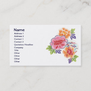 Carte De Visite Fleur Fleur Cool Cute Girl Retro Floral