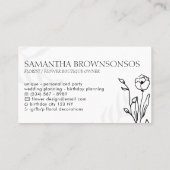 Carte De Visite Fleur & Fleur : Un Design Floral Art (Dos)