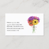 Carte De Visite Fleur fleuriste Fleur Floral Fleur de soleil (Dos)