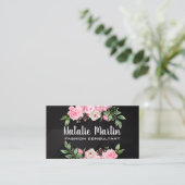 Carte De Visite Fleur | Floral d'or | Lignes (Debout devant)