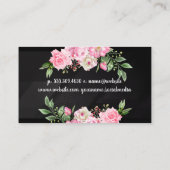 Carte De Visite Fleur | Floral d'or | Lignes (Dos)