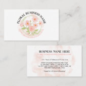 Carte De Visite Fleur Floral rose pâle (Devant / Derrière)