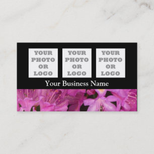 Carte De Visite Fleur florale assez rose sur le noir