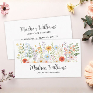 Carte De Visite Fleur Florale Élégante de Fleur Sauvage Aquarelle