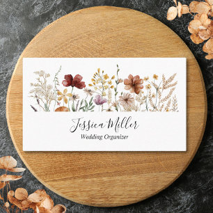 Carte De Visite Fleur Florale Jolie Aquarelle Personnalisée