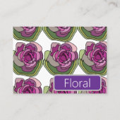 Carte De Visite Fleur Florale Violet Vert (Devant)