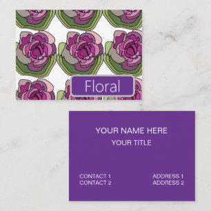 Carte De Visite Fleur Florale Violet Vert