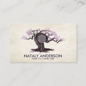 Carte De Visite Fleur florissante de la vie Arbre (Devant)
