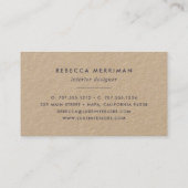 Carte De Visite Fleur floue | Aquarelle Florale Kraft (Dos)