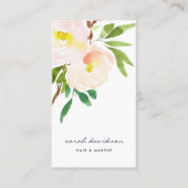 Carte De Visite Fleur floue | Aquarelle moderne Floral Vertical (Devant)