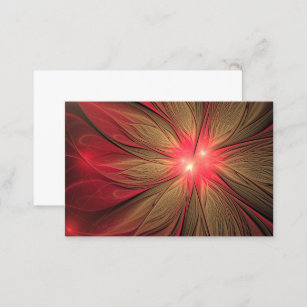Carte De Visite Fleur fractale de fansy rouge