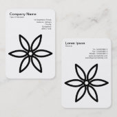 Carte De Visite Fleur géométrique 02 - Noir sur Blanc (Devant / Derrière)