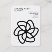 Carte De Visite Fleur géométrique 04 - Noir sur Blanc (Devant)