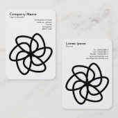 Carte De Visite Fleur géométrique 04 - Noir sur Blanc (Devant / Derrière)