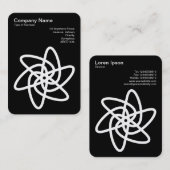 Carte De Visite Fleur géométrique 05 - Blanc sur noir (Devant / Derrière)