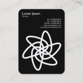 Carte De Visite Fleur géométrique 05 - Blanc sur noir (Dos)