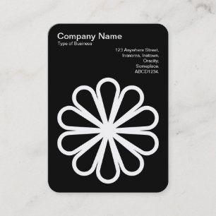 Carte De Visite Fleur géométrique 07 - Blanc sur noir