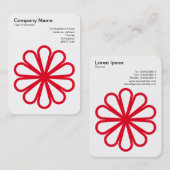 Carte De Visite Fleur géométrique 07 - Noir sur Blanc (Devant / Derrière)