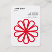 Carte De Visite Fleur géométrique 07 - Noir sur Blanc (Dos)