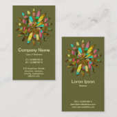 Carte De Visite Fleur géométrique Abstraite 02 (Devant / Derrière)