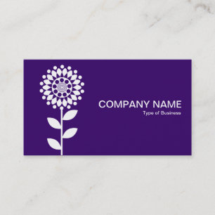 Carte De Visite Fleur géométrique - Blanc sur Dp Purple