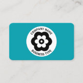Carte De Visite Fleur géométrique - Bleu #009FAE (Devant)