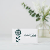 Carte De Visite Fleur géométrique - Dk Green en blanc (Debout devant)