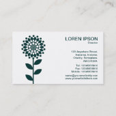 Carte De Visite Fleur géométrique - Dk Green en blanc (Dos)