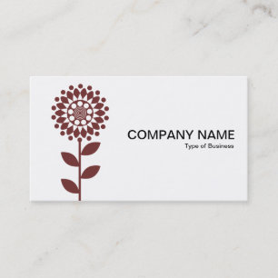 Carte De Visite Fleur Géométrique - Marron sur Blanc