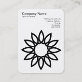 Carte De Visite Fleur géométrique - Noir sur Blanc (Devant)