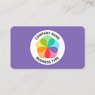 Carte De Visite Fleur géométrique - Violet #7F66B2