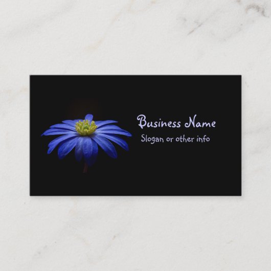 Carte De Visite Fleur Gerbera Blue Daisy sur un arrière - plan noi (Devant)