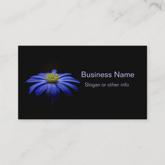 Carte De Visite Fleur Gerbera Blue Daisy sur un arrière - plan noi (Devant)