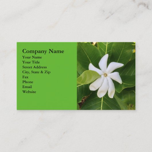 Carte De Visite Fleur hawaïenne de jasmin de Pikake (Devant)