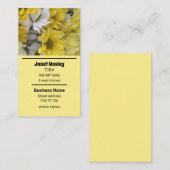 Carte De Visite Fleur Jaune (Devant / Derrière)