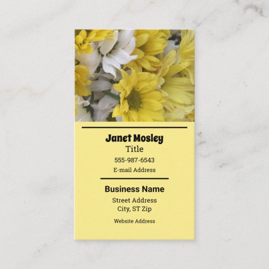 Carte De Visite Fleur Jaune (Devant)