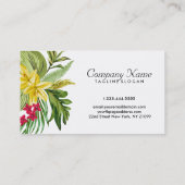 Carte De Visite Fleur Jaune Hawaïenne Et Blancs Noirs (Dos)