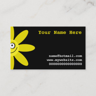Carte De Visite Fleur jaune heureuse