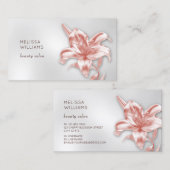 Carte De Visite Fleur Lily 3D Métallurgique (Devant / Derrière)