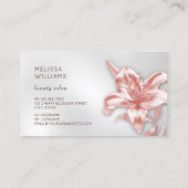 Carte De Visite Fleur Lily 3D Métallurgique (Dos)